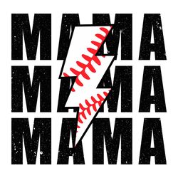 Stacked Baseball Mama Lightning Bolt SVG Baseball Mom SVG Cutting Files