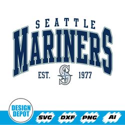 Seattle Baseball Svg, Vintage Baseball Fan Svg, Vintage Seattle Mariners Svg, Seattle Mariners Svg, Mariners Baseball Sv