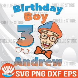 blippi birthday svg, kids birthday svg, blippiness, blippi svg, blippi kids tee