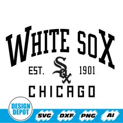 MLB Baseball Svg, Baseball Champions 2022-23 Svg, Vintage Chicago White Sox EST 1901 Svg, Unisex Svg Svh