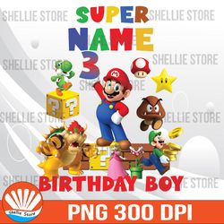 super mario birthday family custom svg, super mario birthday svg, mario birthday svg