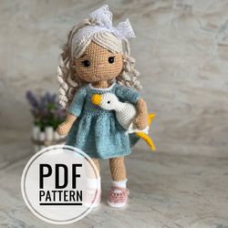 Doll with a goose crochet pattern