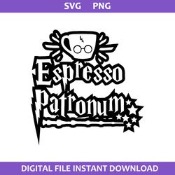 espresso patronum coffe cup svg, magic wizard svg, harry potter svg, png digital file