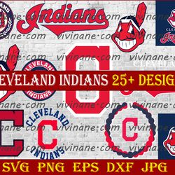 bundle 12 files cleveland indians baseball team svg, cleveland indians svg, mlb team  svg, mlb svg, png, dxf, eps, jpg,