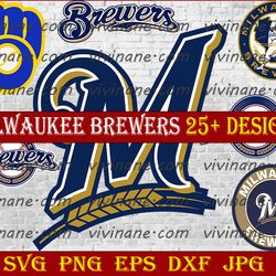 bundle 7 files milwaukee brewers baseball team svg, milwaukee brewers svg, mlb team  svg, mlb svg, png, dxf, eps, jpg,