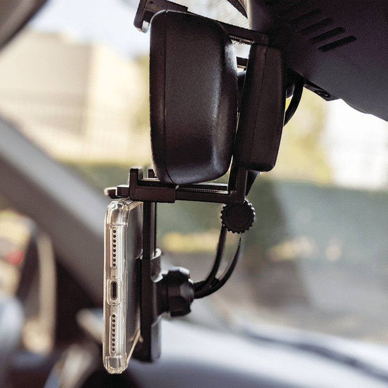 Universal Multifunctional Rear View Mirror Phone Holder