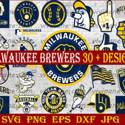 bundle 21 files milwaukee brewers baseball team svg, milwaukee brewers svg, mlb team  svg, mlb svg, png, dxf, eps, jpg,