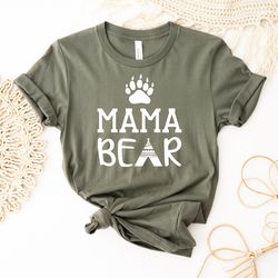 Mama Bear Shirt | Cute Mama Bear And Baby With Wildflowers | Mama Bear Gift | Baby Shower Gifts | Mother'S Day Gift