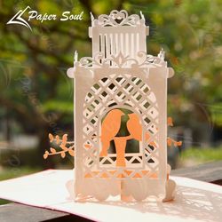 Birdcage pop-up card template | pop up card svg | pop up card template | Papercraft | Paper Soul Craft