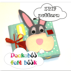 Quiet felt book with a bunny PDF pattern
