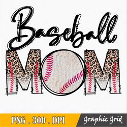 baseball mom png, leopard baseball mama, sublimation design downloads