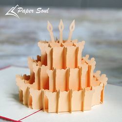 Birthday cake pop-up card template | pop-up card template | pop-up card svg | papercraft | Paper Soul Craft