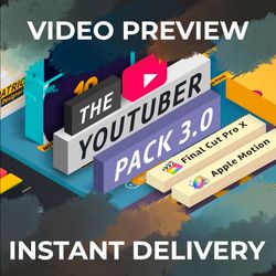 YouTube Elements Pack - Final Cut Pro X & Apple Motion. Logo Reveals\ Lower Thirds\ Transitions\ End Screens\ Side Infos