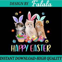happy easter three cat wearing bunny ear kitty kitten lover png, bunny kitten easter png, easter png, digital download