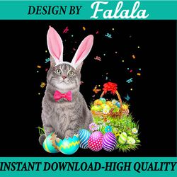 happy easter cute bunny cat eggs basket men women funny png, happy easter png, easter png, digital download