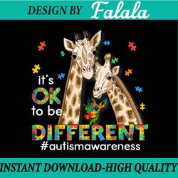 autism awareness it's ok to be different png, autism awareness png, autism puzzle giraffe , easter png, digital download