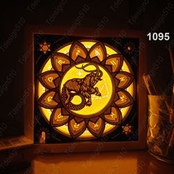 zodiac capricorn paper cut light box template, shadow box, 3d papercut lightbox svg file diy, cutting cricut