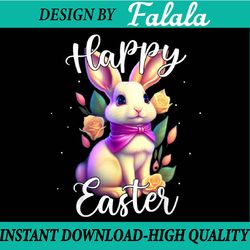 happy easter bunny rabbit flower graphic png,watercolor easter eggs clipart png, easter png, digital download