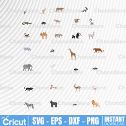 30 african animal svg - african animal silhouette - animal bundle svg - african animal clipart - svg cut files