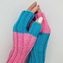 Cute Knitted Fingerless Gloves for Women