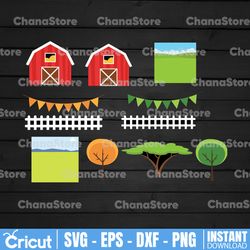 farm barn with tree png , farm png , tree png , farm background png , barn png cut file