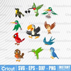 cartoon birds svg, cartoon animals svg, birds for kids svg, digital files svg bundle, cartoon svg, eps, pdf