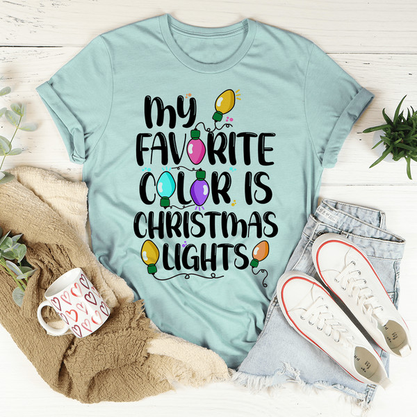 My Favorite Color Is Christmas Lights Tee