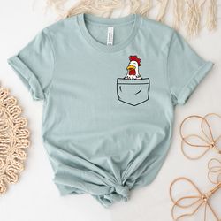 Chicken Farmer Shirt | Farm Shirt | Funny Chicken Shirt | Chicken Pocket Shirt | Love Chickens | Chicken Tee Shirt