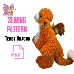 Plush Dragon DIY Pattern | Wings & Rotating Paws | Plush Dragon Pattern | Sew Plush Dragon | Download DIY Dragon Pattern