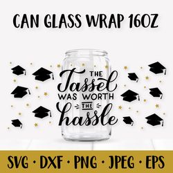 funny graduation hats can glass wrap svg. graduate glass can
