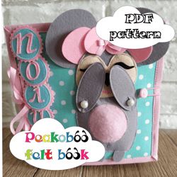 Quiet Book with a Mouse Sewing pattern Quiet book PDF felt book  Pattern  Felt book Template page ideas Gift for toddler