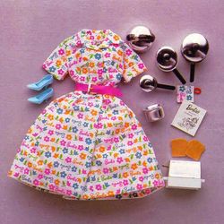 Barbie pattern dress Doll summer sundress Vintage Retro Sewing for barbie doll Fashion doll clothes Digital download PDF