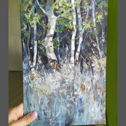 Forest Original Oil Painting Landscape Original Oil Painting by Guldar
