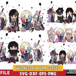 5 file Wednesday Addams bundle PNG, Netflix series bundle PNG , Wednesday Addams PNG, Silhouette, Digital Download