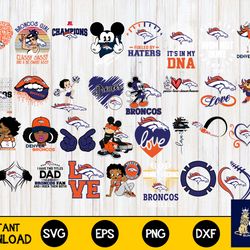 Denver Broncos Bundle svg,Denver Broncos Nfl svg, Bundle sport Digital Cut Files svg eps dxf png file, for Cricut