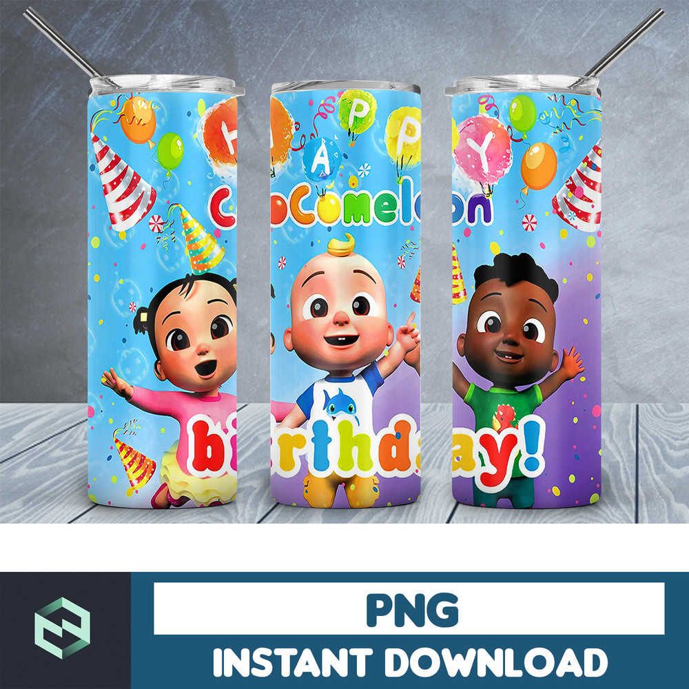 Cocomelon tumbler design, 20 oz skinny tumbler design, sublimation image, tumbler wrap, Cocomelon cup, Cocomelon sublimation (2).jpg