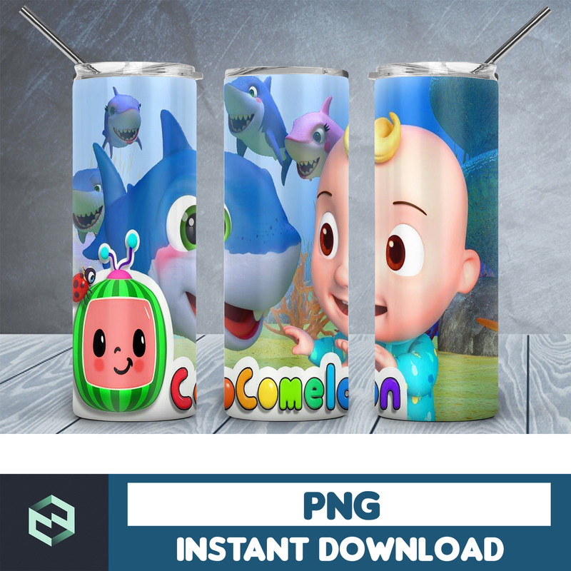 Cocomelon tumbler design, 20 oz skinny tumbler design, sublimation image, tumbler wrap, Cocomelon cup, Cocomelon sublimation (6).jpg