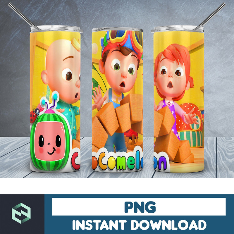 Cocomelon tumbler design, 20 oz skinny tumbler design, sublimation image, tumbler wrap, Cocomelon cup, Cocomelon sublimation (7).jpg