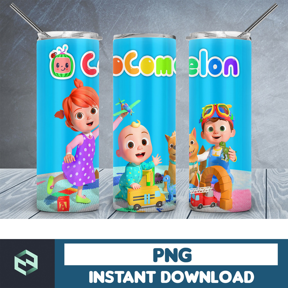Cocomelon tumbler design, 20 oz skinny tumbler design, sublimation image, tumbler wrap, Cocomelon cup, Cocomelon sublimation (12).jpg