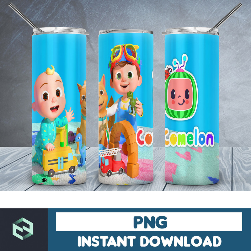 Cocomelon tumbler design, 20 oz skinny tumbler design, sublimation image, tumbler wrap, Cocomelon cup, Cocomelon sublimation (14).jpg