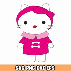 Hello Svg Kitty SVG File, Vector, Cricut, Silhouette, Cutting Files, Digital Download, Instant Download