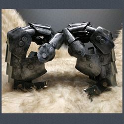armor gloves - antique silver - cosplay gloves - cosplay armor - steampunk armor