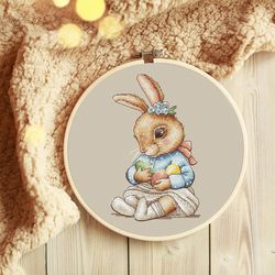 Cross Stitc Pattern Baby Bunny, Easter Bunny Cross Stitch Chart, Easter Cross Stitch, Cute Cross Stitch, Digital PDF