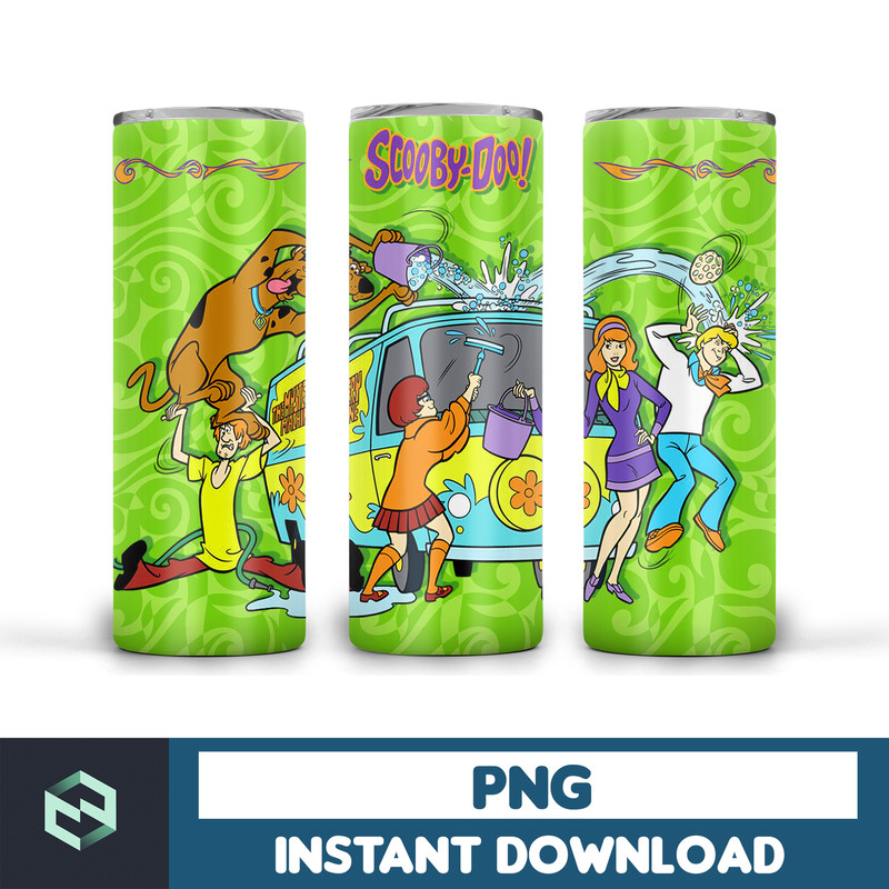 Scooby Doo tumbler design, 20 oz skinny tumbler design, sublimation image, tumbler wrap, scooby doo cup, scooby sublimation, tumbler design (3).jpg