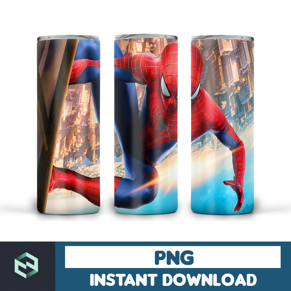 Spiderman tumbler design, 20 oz skinny tumbler design, sublimation image, tumbler wrap, Spiderman cup, Spiderman sublimation, tumbler design (2).jpg