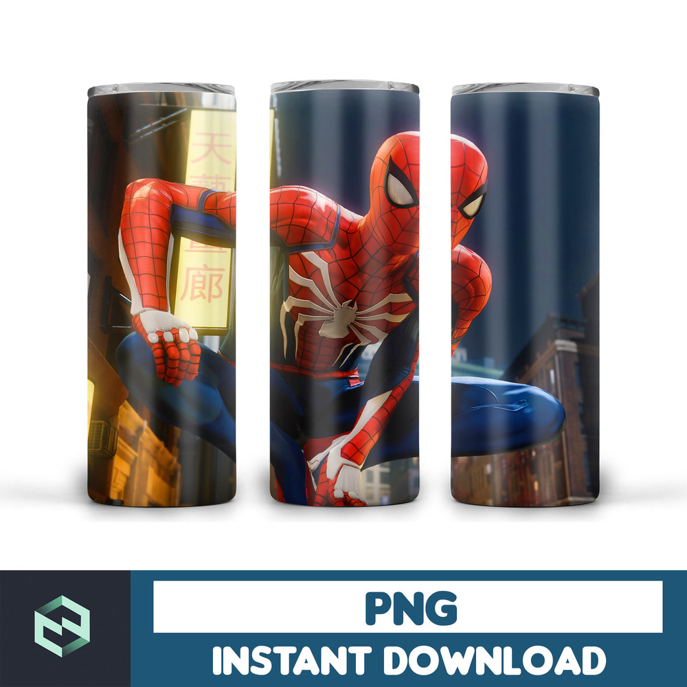 Spiderman tumbler design, 20 oz skinny tumbler design, sublimation image, tumbler wrap, Spiderman cup, Spiderman sublimation, tumbler design (4).jpg