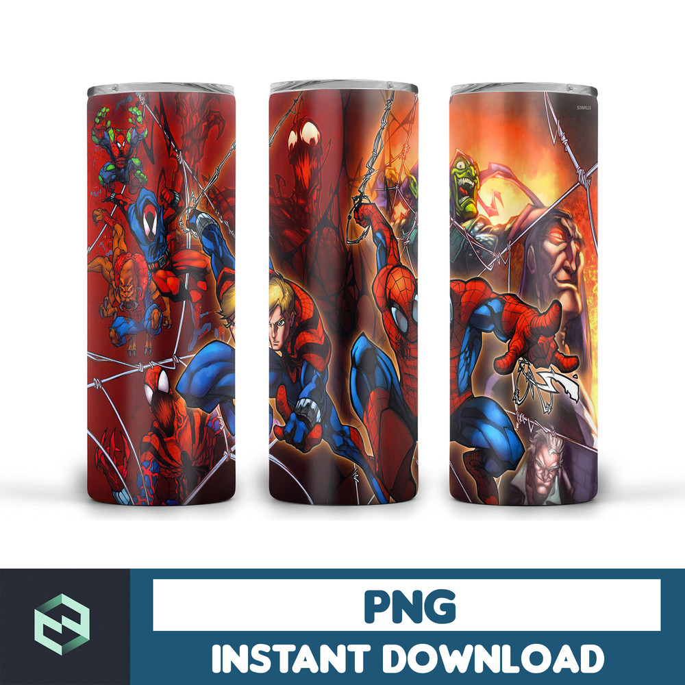 Spiderman tumbler design, 20 oz skinny tumbler design, sublimation image, tumbler wrap, Spiderman cup, Spiderman sublimation, tumbler design (32).jpg