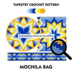 PATTERN: Tapestry crochet bag / wayuu mochila bag / Aurora 1
