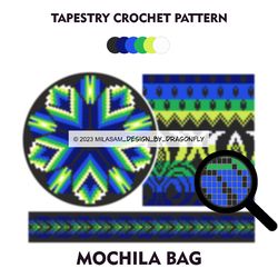 PATTERN: Tapestry crochet bag / wayuu mochila bag / Aurora 3