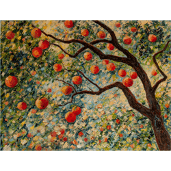 Orange Tree Painting Landscape Original Art Impressionist Art Impasto Painting Large Wall Art 24"x32" by Ksenia De